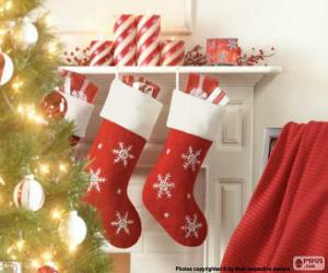 Puzzle Τζάκι Χριστούγεννα κάλτσες